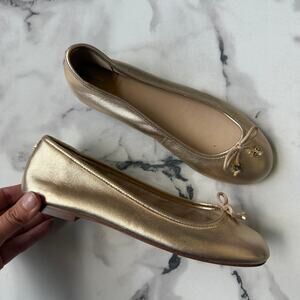 Sam Edelman Felicia Luxe Gold Ballet Flats NEW Size 6